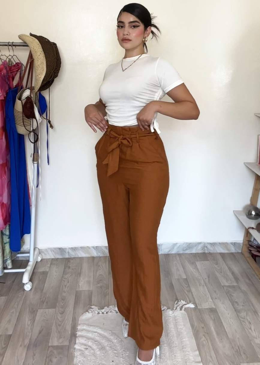 Pantalon Chic à Taille Nouée – Saphir